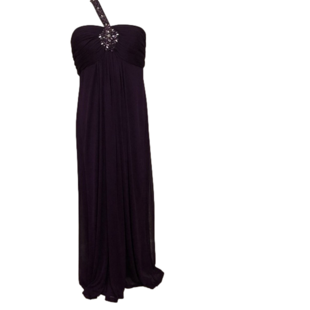 XSCAPE By Joanna Chen Embellished One-Shoulder